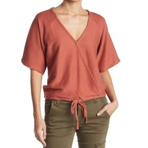 Madewell Drapey Ottoman Jacquard Wrap Top